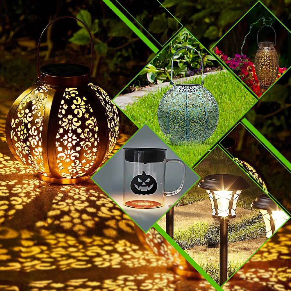 Modern LED Solar Lights Replacement Tops for Outdoor Hanging Lanterns - Waterproof Garden Pathway Lighting Accessories