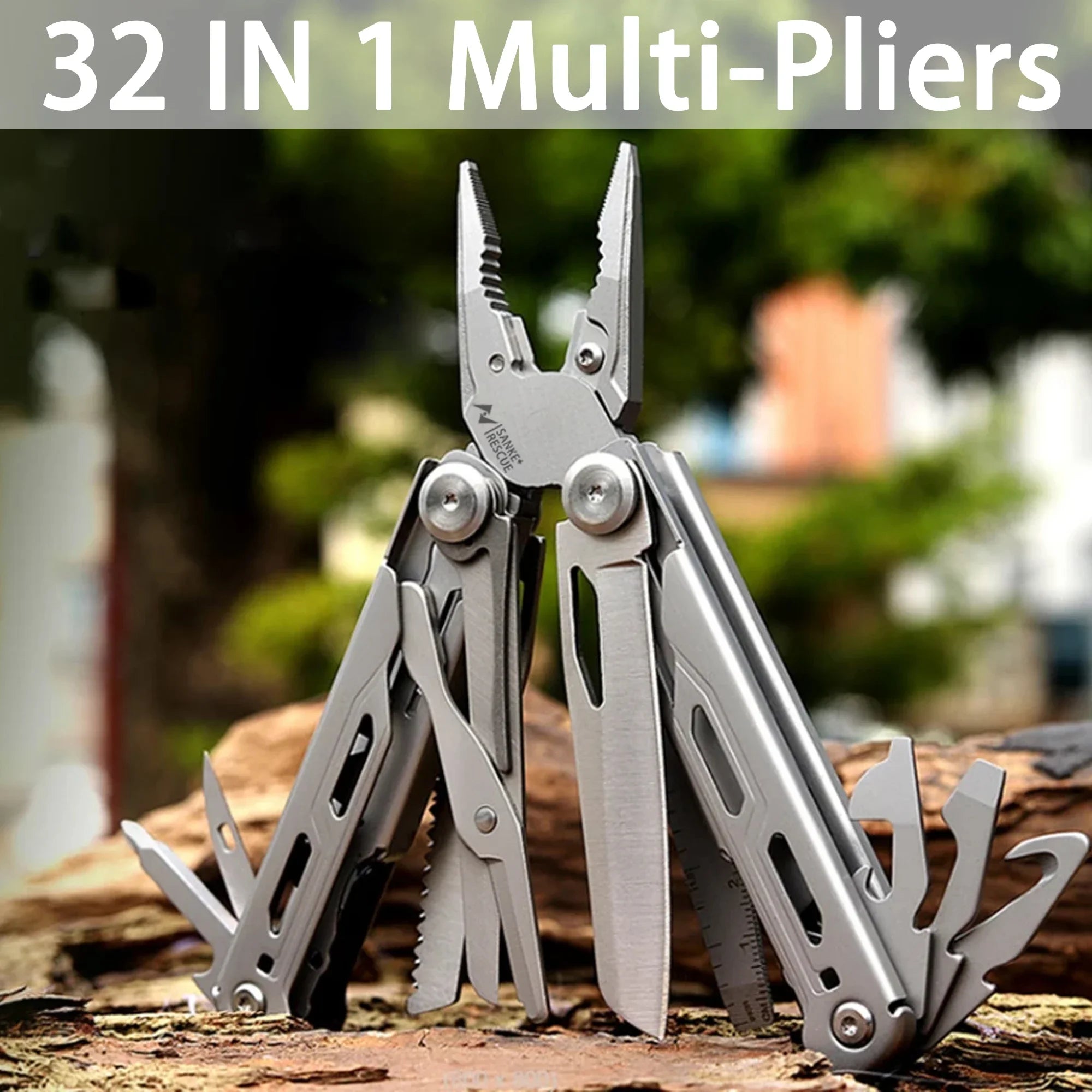 30-in-1 Multifunctional Multi Hand Tool - Portable Folding Pliers with Cable Wire Cutter and Knife