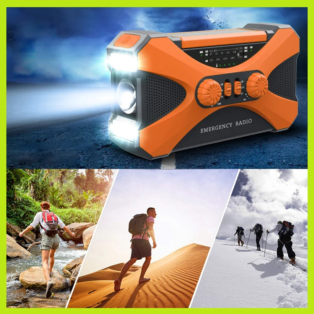 Outdoor Electric Generator Emergency Radio Hand Crank Generator USB Solar Power Supply LED Flashlight Emergency Survival Lamp