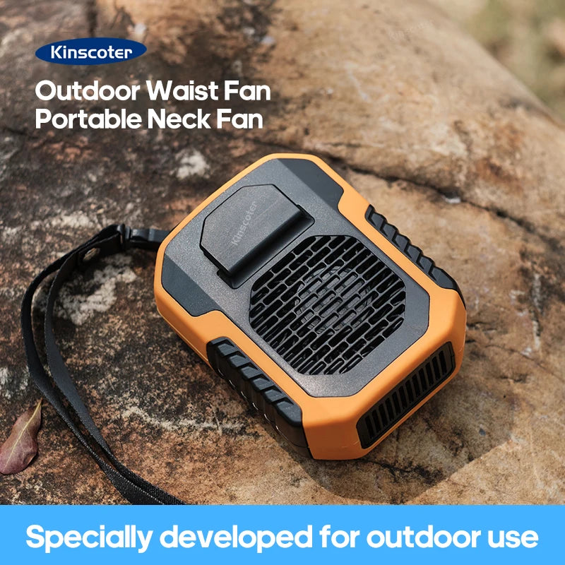 6000mAh Hanging Neck/Waist Fan - USB Mini Portable Rechargeable Fan for Outdoor Camping, Hiking, Climbing, and Sports