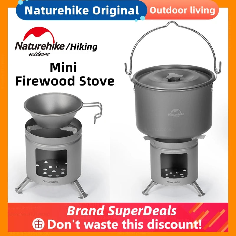 Camping Wood Stove | Titanium Portable Wood Burning Folding Ultralight Stove for Outdoor Picnic Cooking