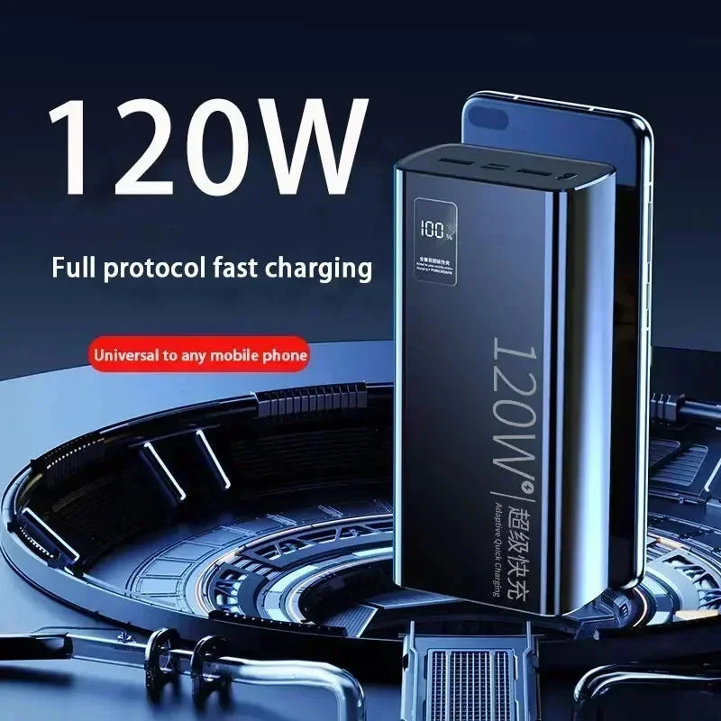 Miniso 120W Super Fast Charging 50000mAh Power Bank - High Capacity Portable Power Supply for Various Mobile Phones