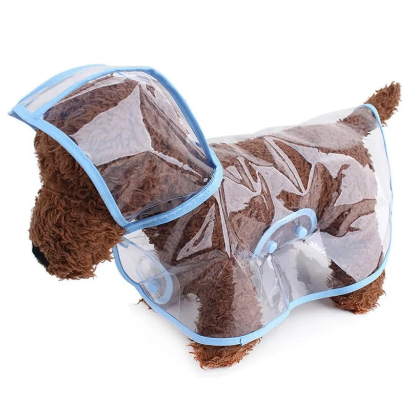 Pet Dog Transparent Raincoat - Waterproof Hooded Jacket for Small Dogs