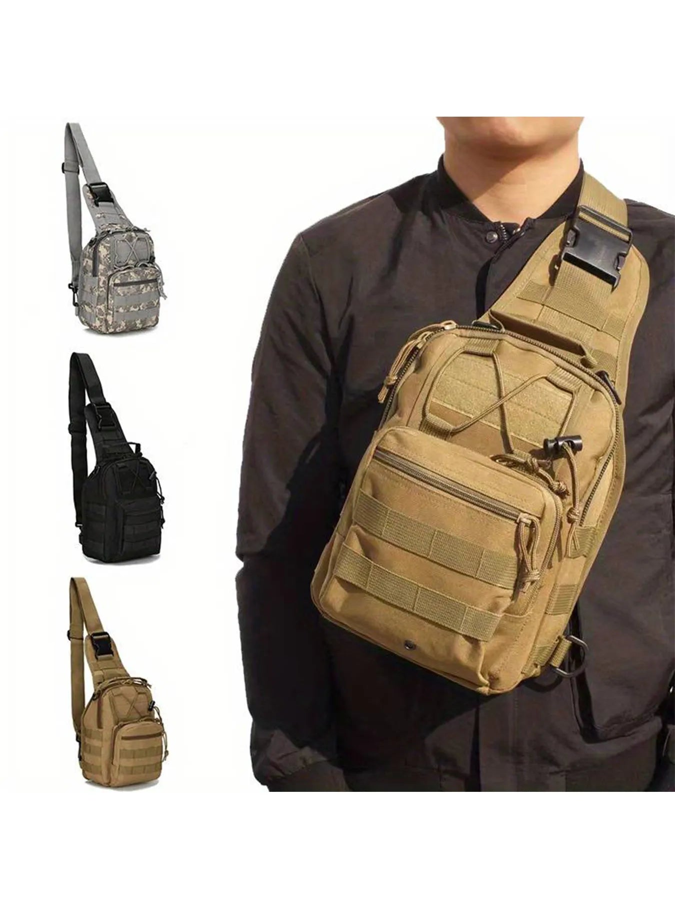 Versatile Tactical Sling Backpack - Oxford Body Chest Bag for Hiking and Hunting