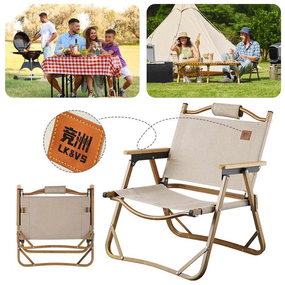 Outdoor Folding Portable Camping Table and Chair Set, Picnic Fishing Chair, Ultra-Light Oxford Cloth Beach Bench