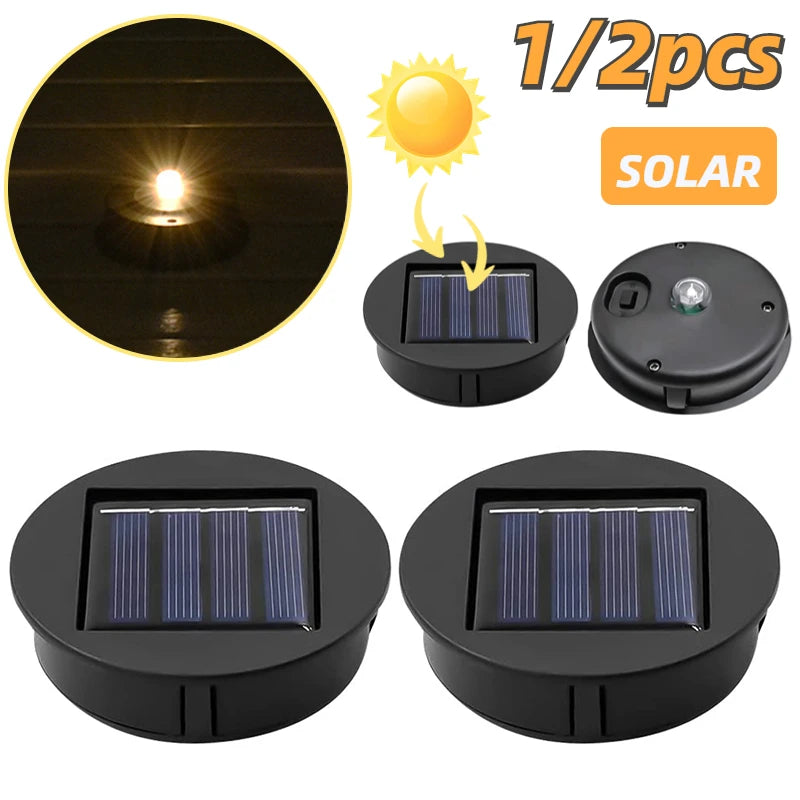 Modern LED Solar Lights Replacement Tops for Outdoor Hanging Lanterns - Waterproof Garden Pathway Lighting Accessories