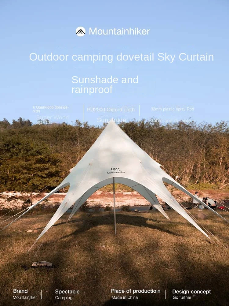 8-12 People Ultra-light Portable Gazebo Outdoor Dovetail Canopy Detachable Camping Sun Shelter