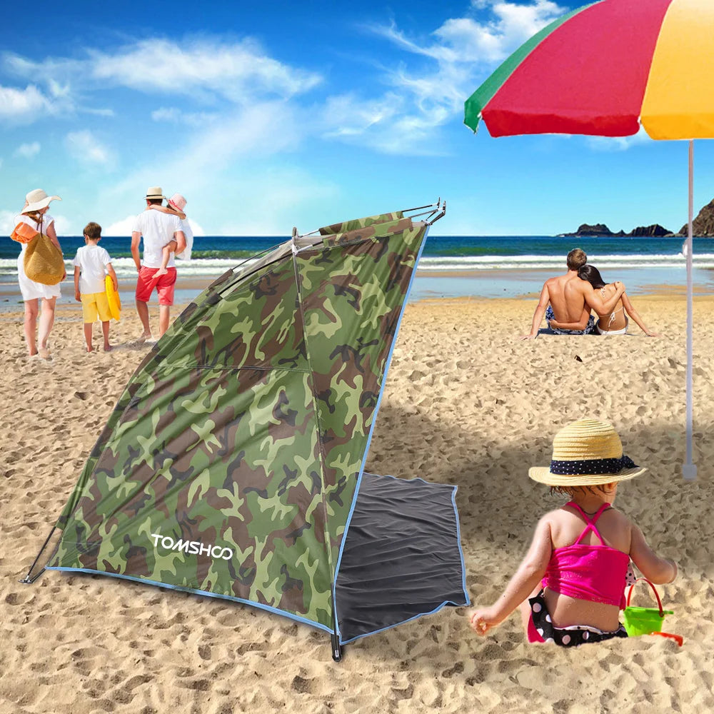 Outdoor Camping Tent - Single Layer Anti UV Beach Tent with Sun Shelter Awning