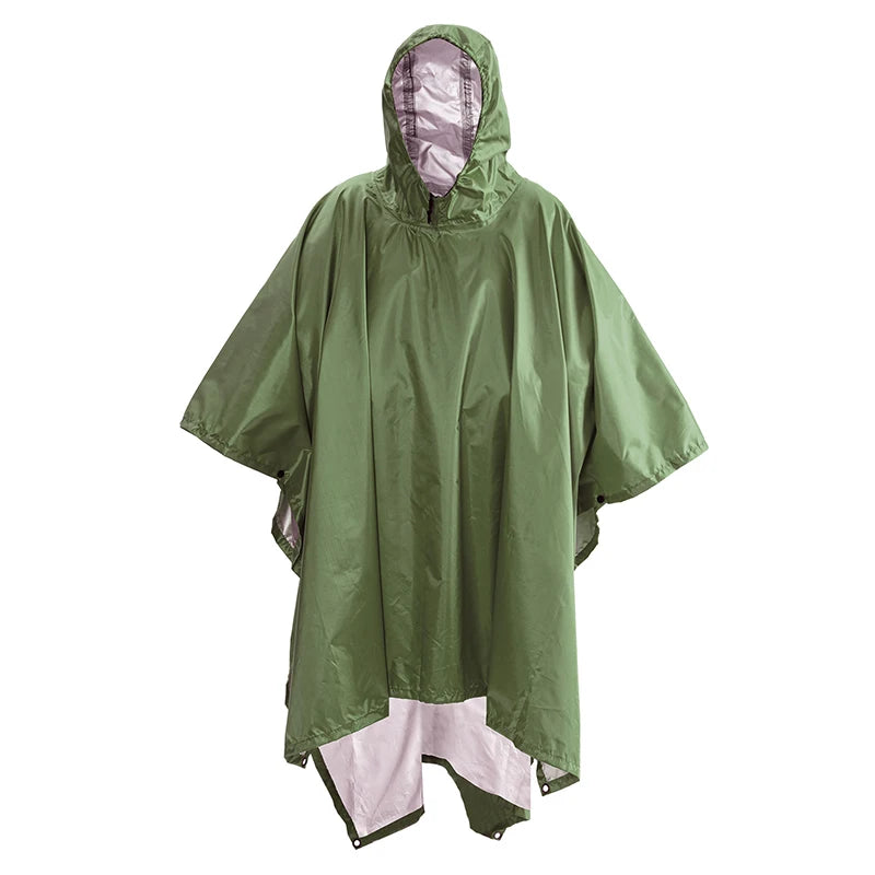 Portable 3-in-1 Multifunctional Raincoat Poncho Mat - Durable Rain Gear for Hiking and Camping