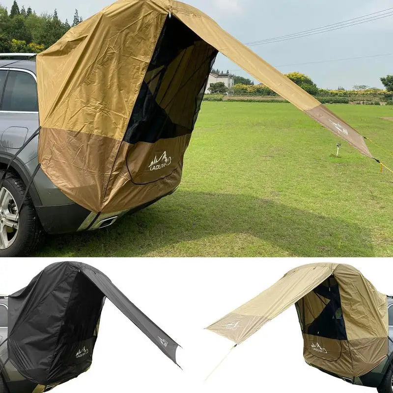 Car Travel Tent BBQ Camping Trunk Extension Tent - Suitable for SUV with Width 1.9-2.M SUV Triple Door Tailgate Hatchback Tent