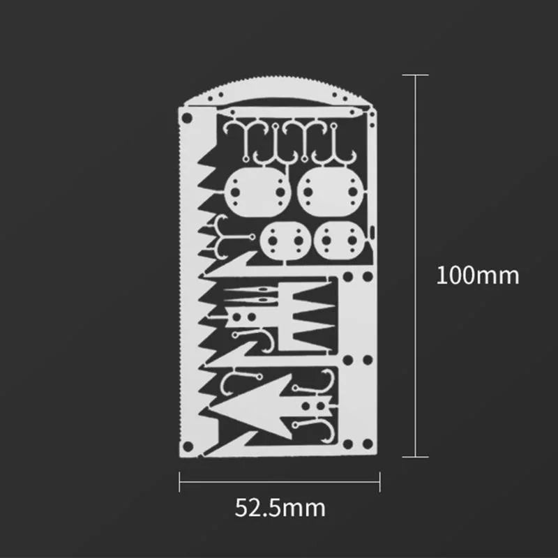 22-in-1 Stainless Steel Survival Tool Card: Portable Multifunctional Camping and Emergency