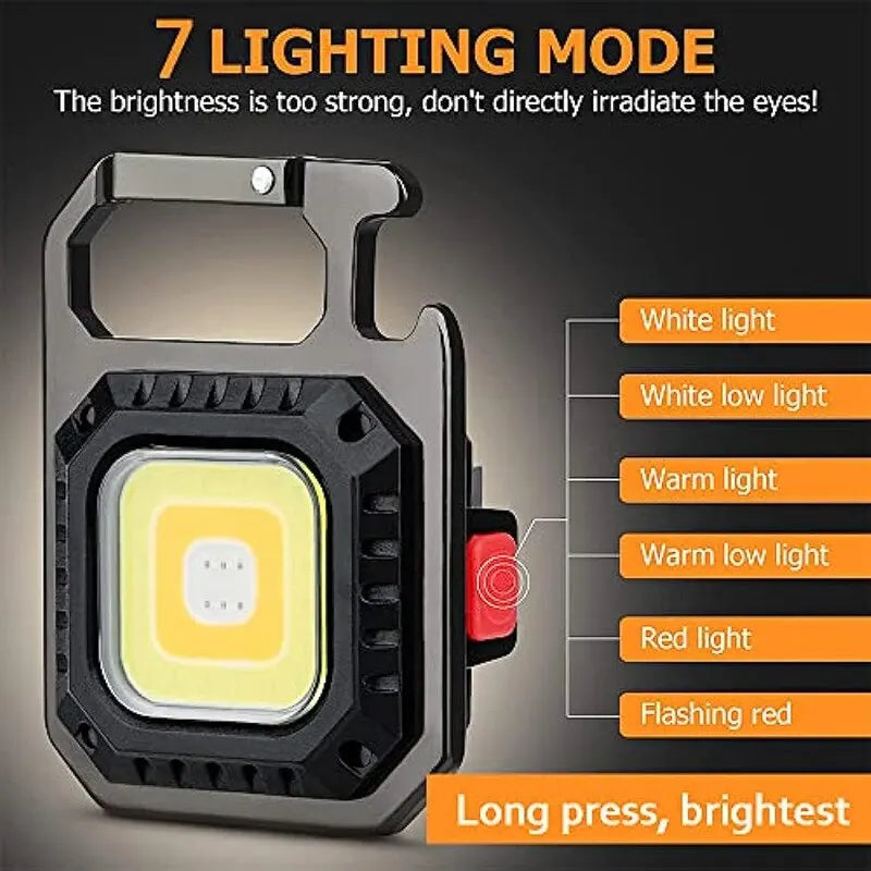 Mini LED Flashlight Magnetic COB Outdoor Camping Pocket Work Light