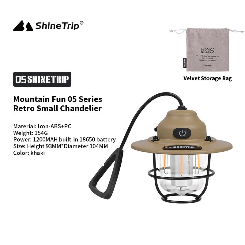 Vintage Pendant Light - Rechargeable Camping Ambient Light for Outdoor Use