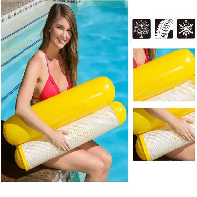 Inflatable Water Hammock Recliner - Floating Swimming Mattress for Pool and Sea