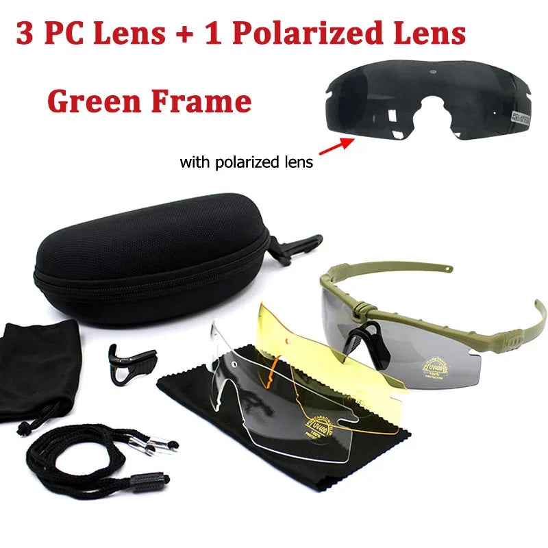 Polarized Tactical Sport Glasses - UV Protection for Hunting, Hiking, Camping, and Shooting