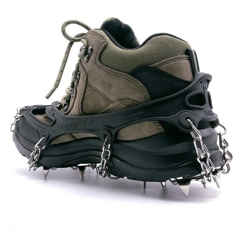 19 Teeth Stainless Steel Non-Slip Ice & Snow Crampons - Outdoor Reinforced Shoe Covers