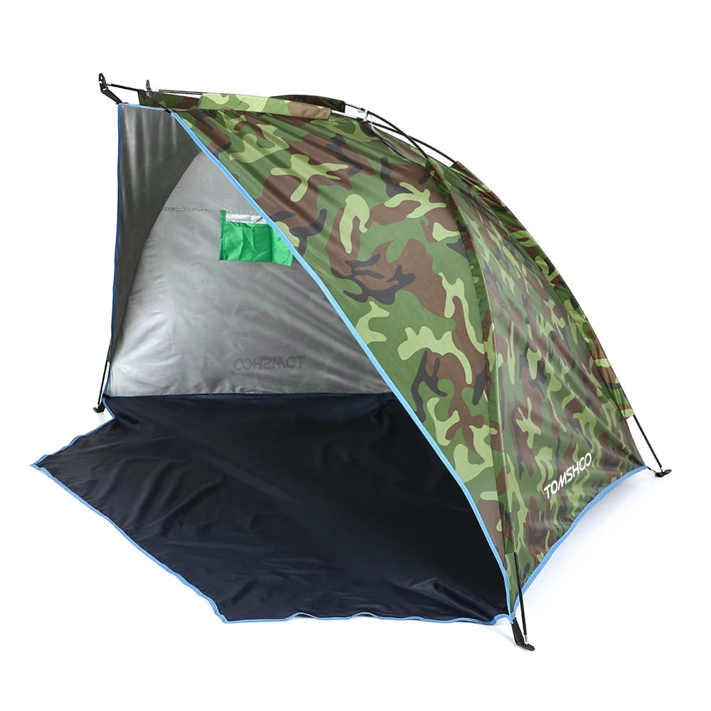 Outdoor Camping Tent - Single Layer Anti UV Beach Tent with Sun Shelter Awning