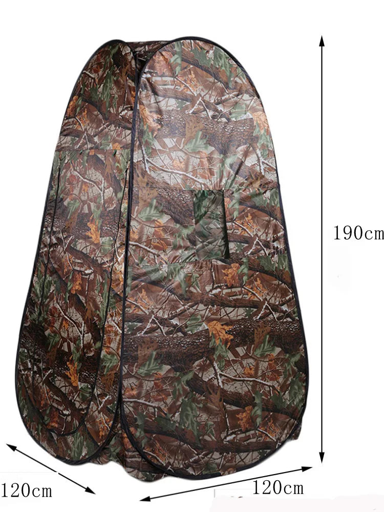 Single Person Portable Privacy Shower Toilet Camping Pop-Up Tent - Camouflage UV Function Outdoor Dressing Photography Watch Bird