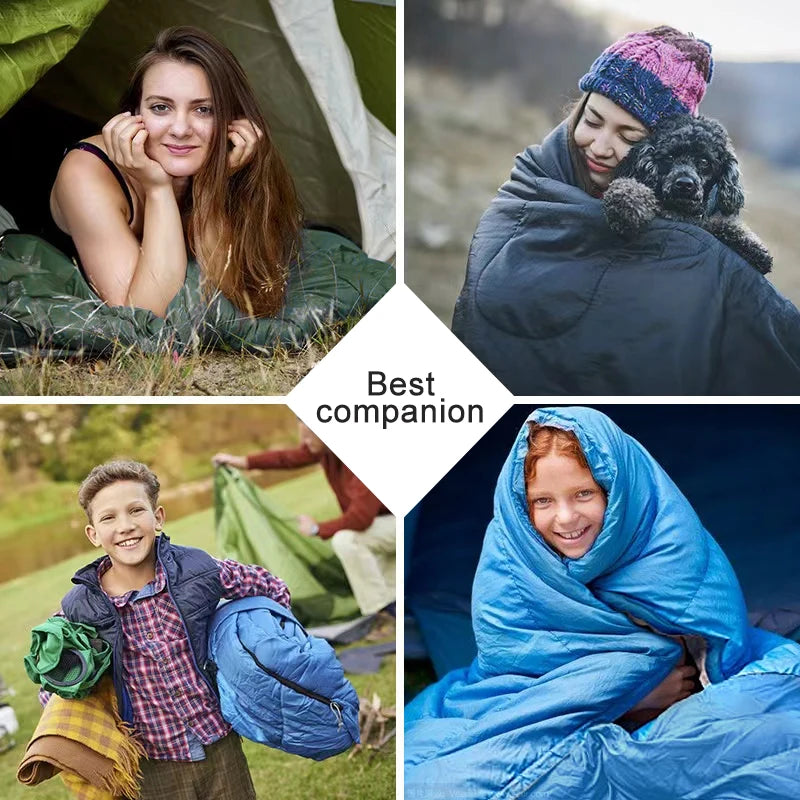 Lightweight 4 Season Winter Sleeping Bag - Warm Envelope Backpacking Outdoor Mummy Cotton Sleeping Bag