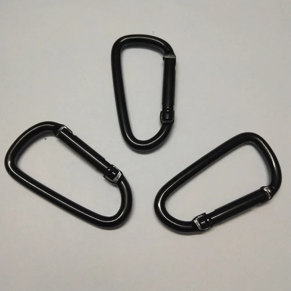 20-Piece Black Carabiner Set - Durable Aluminum Alloy Hooks for Camping, Hiking, and Outdoor Activities