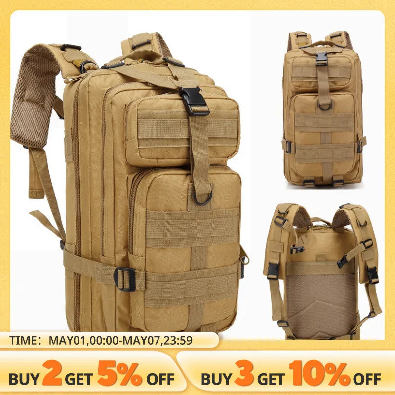 Military Tactical Backpack - Camouflage Outdoor Sports Bag for Climbing, Hunting, Fishing, and Hiking