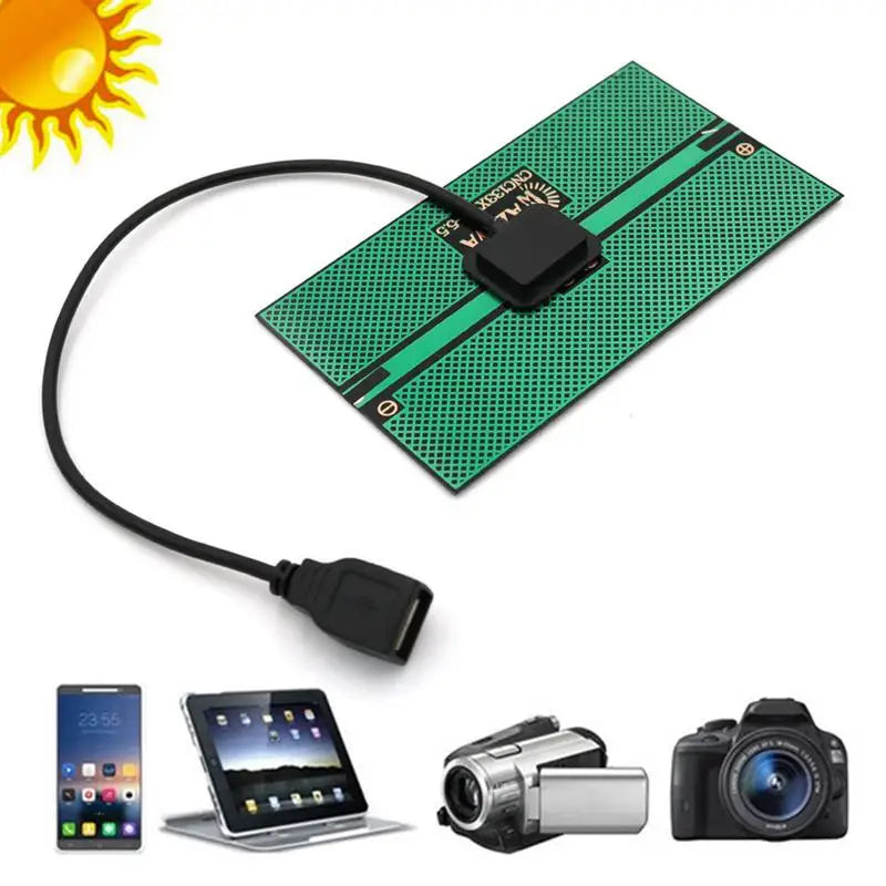 5.5W USB Solar Panel Power Bank Charger - Compact Solar Charger for Smart Phones, Tablets, Hiking, and Camping