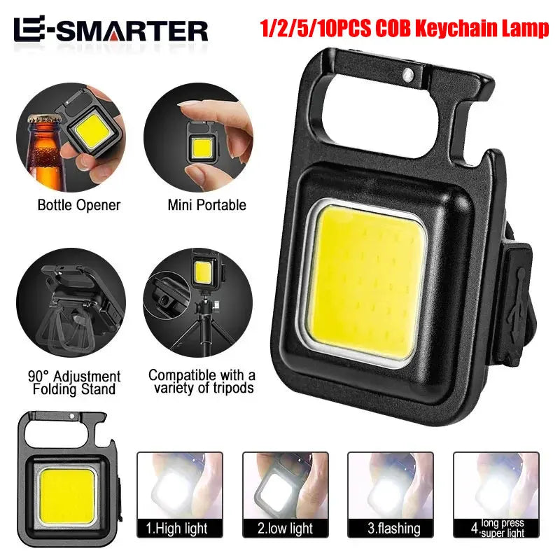 Mini Portable Keychain COB Flashlight - Waterproof EDC Torch for Outdoor Emergencies