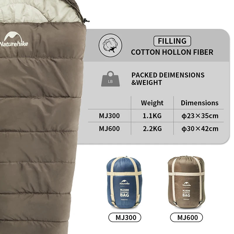 Lightweight Envelope-Type Polyester Sleeping Bag for Spring, Autumn, and Winter Camping