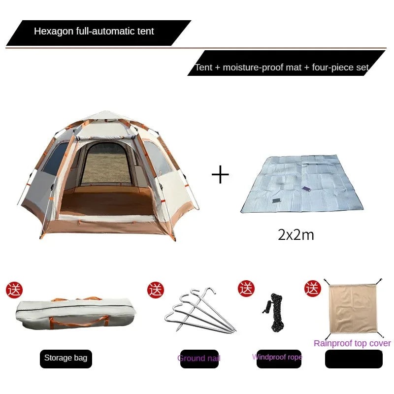 Camping Tent Waterproof Hexagonal Fully Automatic Tent