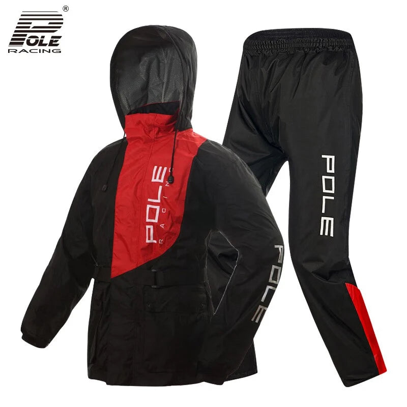 Waterproof Breathable Motorcycle Raincoat Set with Reflective Features for Riding in Rainstorms