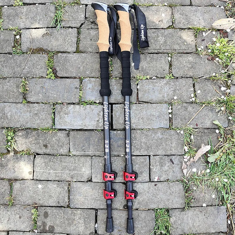 Telescopic Carbon Fiber Trekking Poles: Collapsible Lightweight Walking and Hiking Sticks (2pcs)