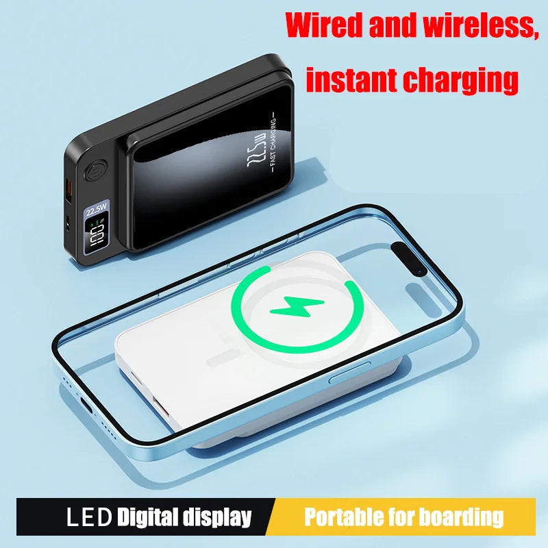 Portable 100000mAh Wireless Power Bank Type C Mini Fast Charger