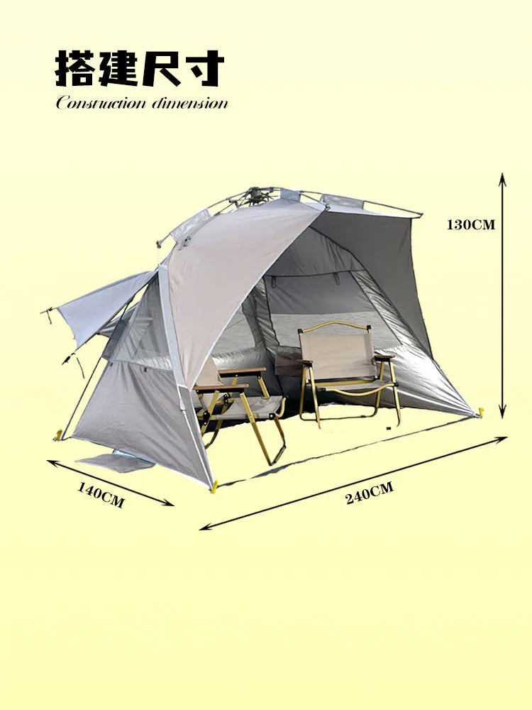 Outdoor 3-4 Person One-touch Camping Tent Quick Automatic Open Beach Tent