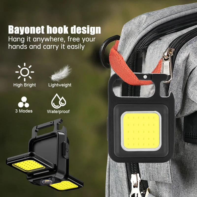 Portable Work Light and Camping Light - Double-Sided Waterproof LED Flashlight for Outdoor Fishing and Hiking