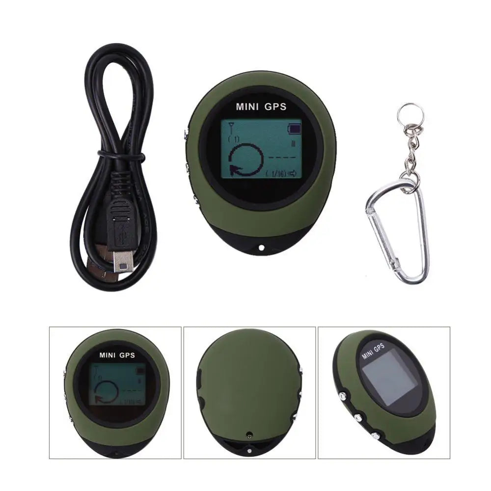 Handheld GPS Navigation Mini Real-Time GPS Tracker - Keychain USB Rechargeable Compass for Outdoor Sports, Travel, Hiking, Pet, and Child Safety