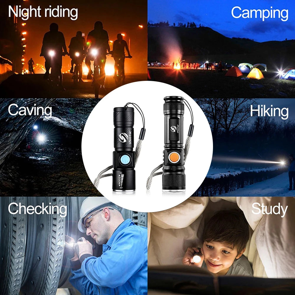 USB Rechargeable LED Flashlight - Powerful and Waterproof Torch for Outdoor Activities