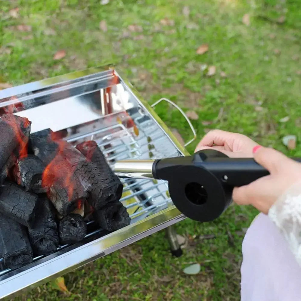 Picnic Camping Accessories BBQ Tools Portable Barbecue Fan Hand-Cranked Air Blower Fire Bellows