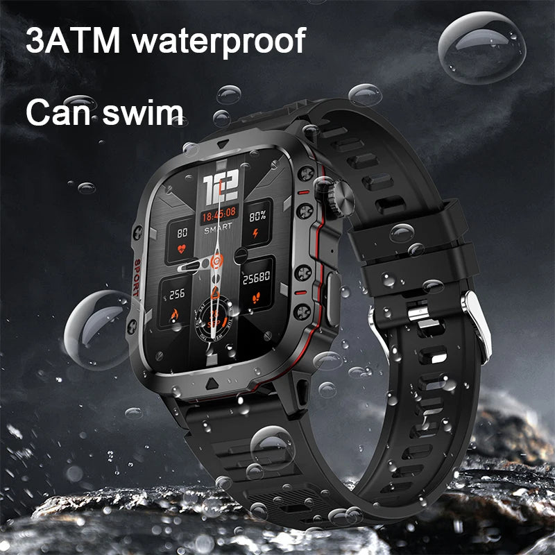 2024 New abay Military Smart Watch for Xiaomi - IP68 5ATM Outdoor Sports Fitness Tracker with BT Call