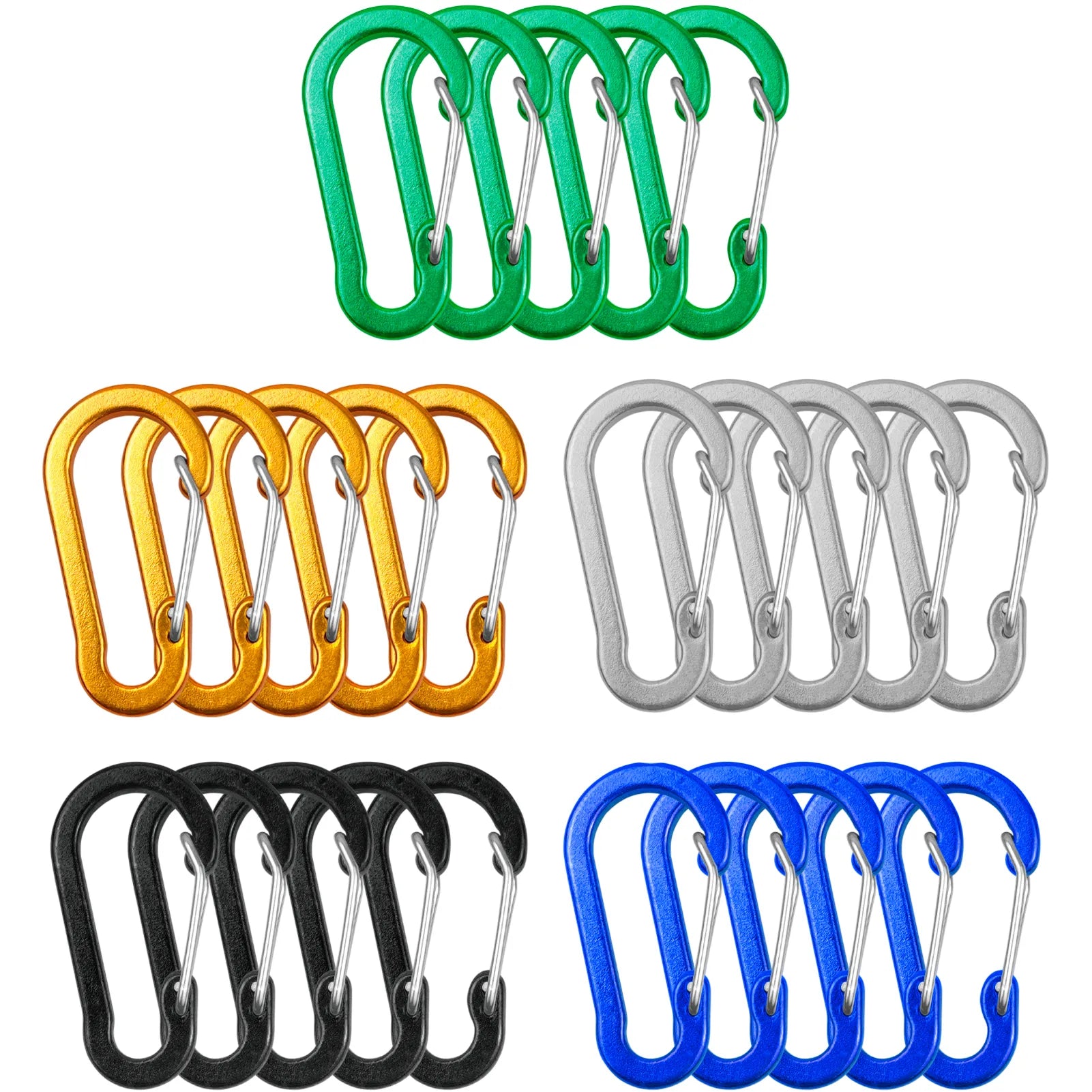 5/10pcs Mini Aluminum Alloy Carabiner Clips - D Rings Keychain Clips for Outdoor Camping, Hiking, Fishing, Backpacking