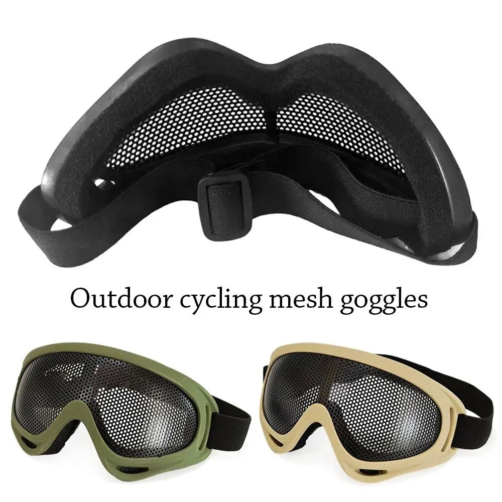 Impact-Resistant Goggles - Metal Mesh Cycling Eyewear for Ski, Hiking, and Motorcycling