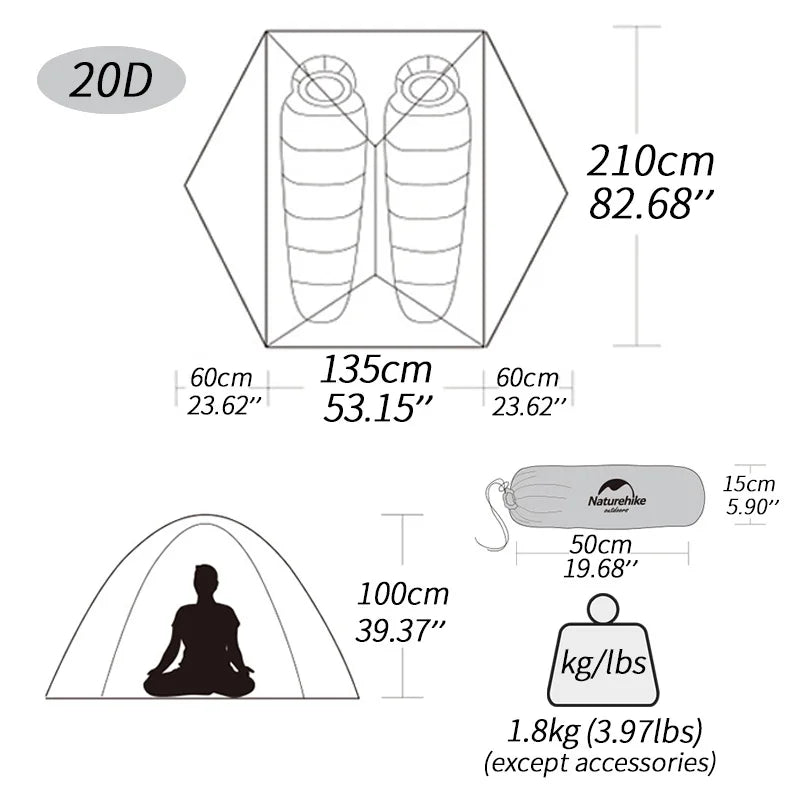 Mongar 2 Tent - 2 Person Ultralight Backpacking Tent