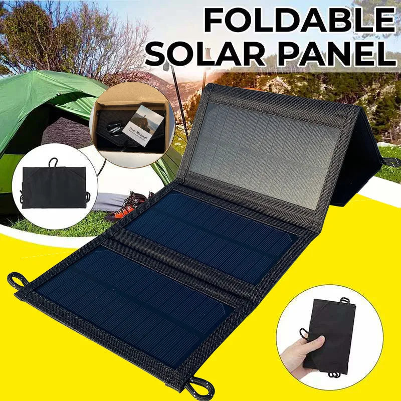 500W Solar Panel 5V USB Portable Waterproof For Cell Phone Power Bank Battery Charger Outdoor Camping Hiking Fishing