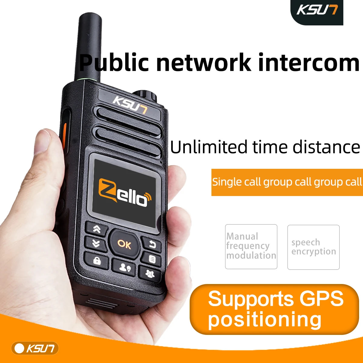 Walkie Talkie KSW-ZL18 with 4G SIM Card and WiFi Network, Long Range 100 Miles, GPS Professional Walkie Talkie