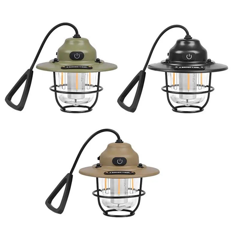 Vintage Pendant Light - Rechargeable Camping Ambient Light for Outdoor Use