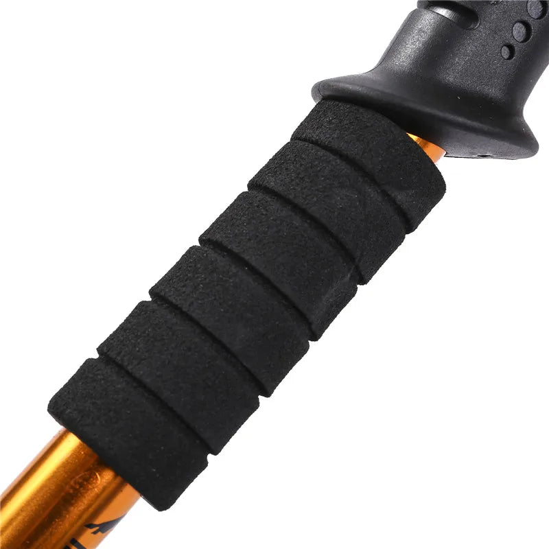 Adjustable High-Strength Alloy Trekking Pole - 110cm Wood Handle Hiking Accessory for Men and Women