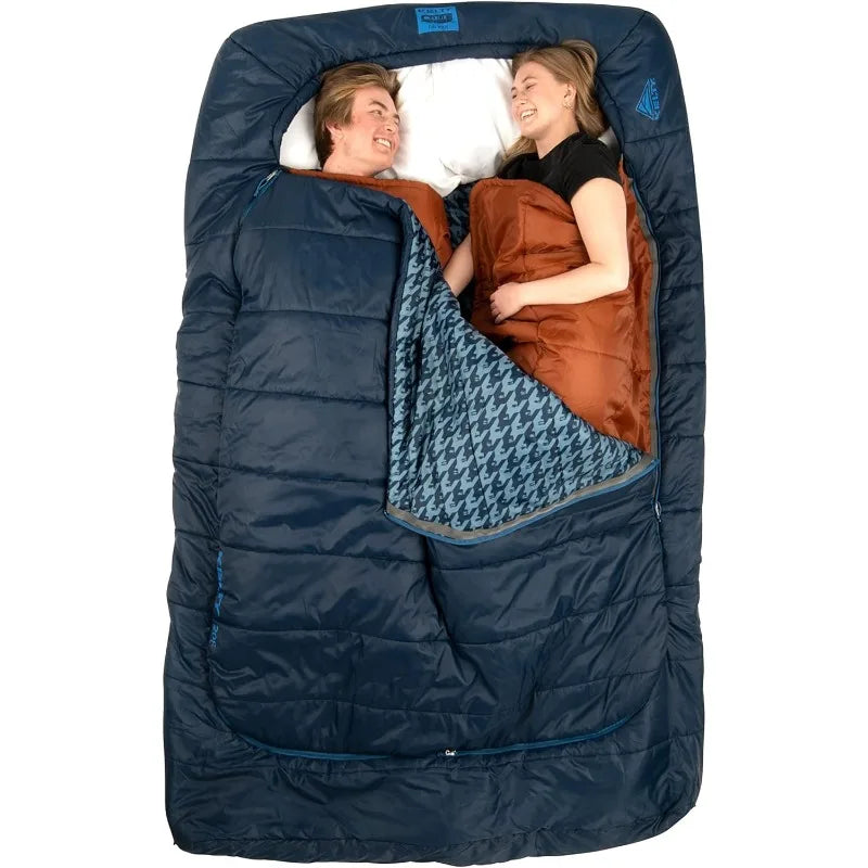 Comfort Double wide 20 Degree Sleeping Bag - Two-Person Synthetic Sleeping Bag for Couples & Family Camping