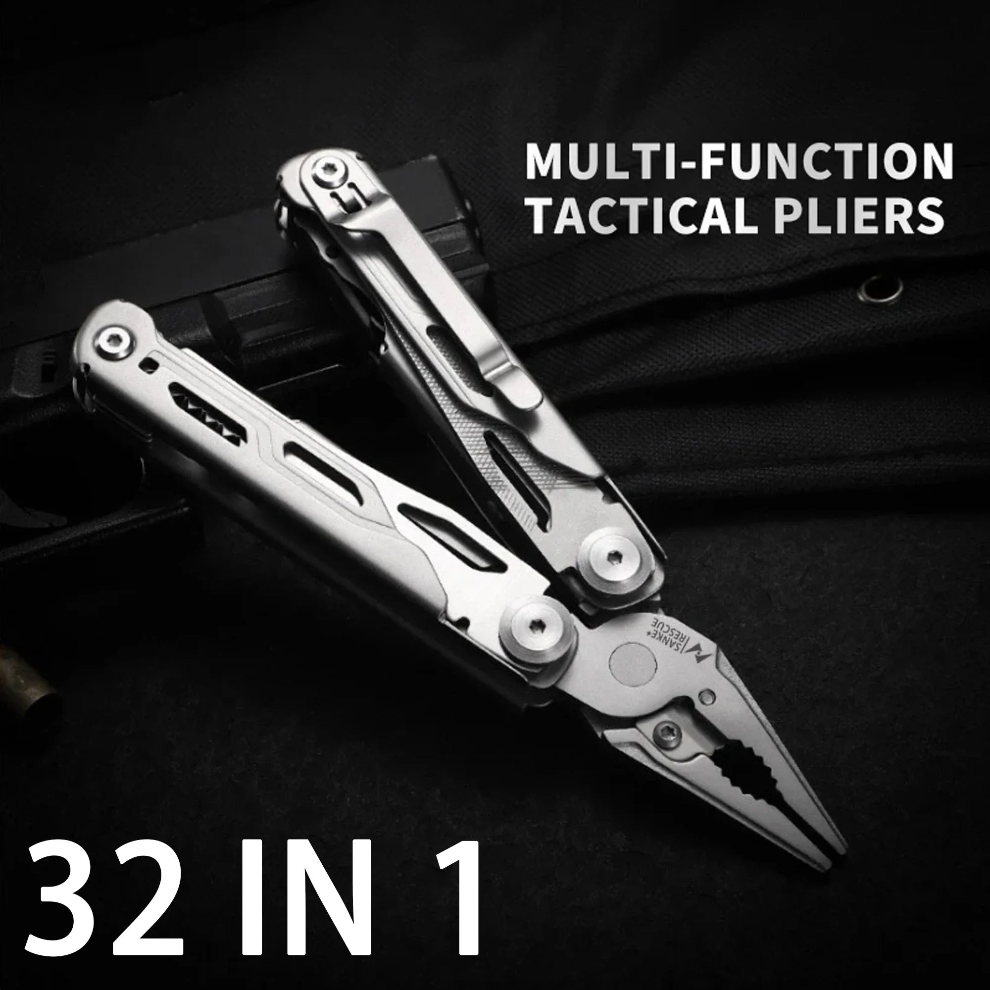 30-in-1 Multifunctional Multi Hand Tool - Portable Folding Pliers with Cable Wire Cutter and Knife