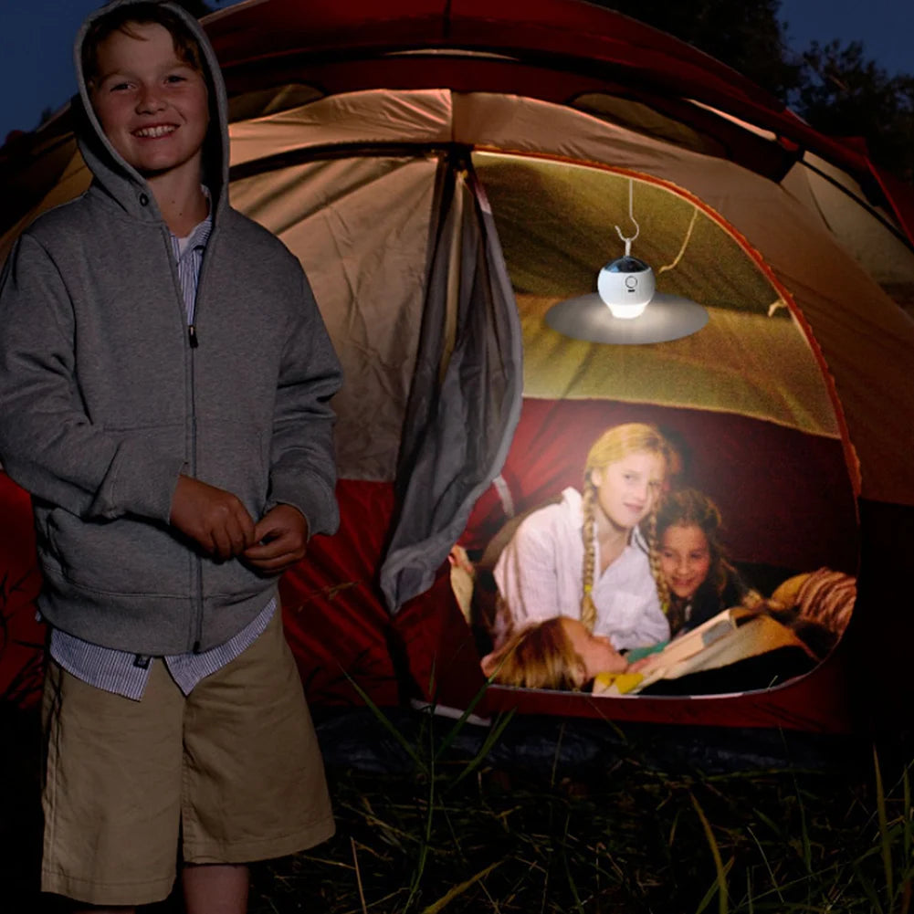 3-in-1 Camping Fan with Remote, Carabiner, and Tent Projection Light