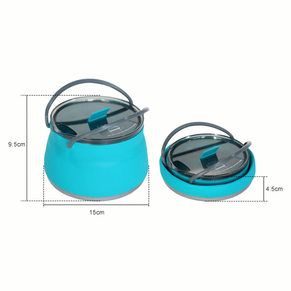 Silicone Folding Kettle - Portable Collapsible Mini Boiling Pot for Coffee and Tea