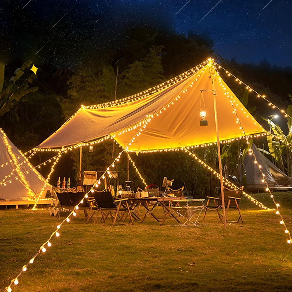 USB Powered Waterproof Crystal Globe String Lights: Outdoor Camping Lamp for Tents and Patios